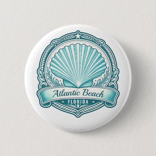 Atlantic Beach FL Kustschelp Embleem Ronde Button 5,7 Cm (Voorkant)