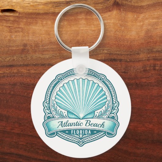 Atlantic Beach FL Kustschelp Embleem Sleutelhanger (Achterkant)
