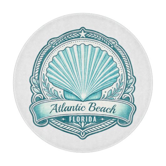 Atlantic Beach FL Kustschelp Embleem Snijplank (Voorkant)