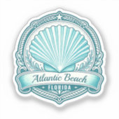 Atlantic Beach FL Kustschelp Embleem Sticker (Voorkant)
