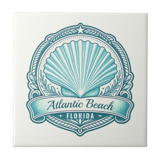 Atlantic Beach FL Kustschelp Embleem Tegeltje (Voorkant)