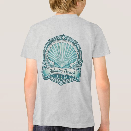 Atlantic Beach FL Kustschelp Embleem Tri-Blend Shirt (Achterkant)