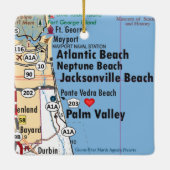 Atlantic Beach Florida Map Keramisch Ornament (Achterkant)