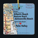 Atlantic Beach Florida Map Keramisch Ornament<br><div class="desc">Atlantic Beach Florida kerstsieraad gemaakt met een  routekaart.</div>