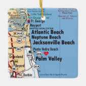 Atlantic Beach Florida Map Keramisch Ornament (Voorkant)