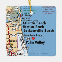 Atlantic Beach Florida Map Keramisch Ornament