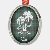 Atlantic Beach Florida Palm Tree Green Metalen Ornament (Links)
