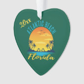 Atlantic Beach Florida Palm Tree zonsondergang Ornament (voorkant)