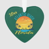 Atlantic Beach Florida Palm Tree zonsondergang Ornament (voorkant)