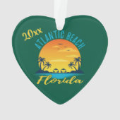 Atlantic Beach Florida Palm Tree zonsondergang Ornament (achterkant)