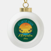 Atlantic Beach Florida Palm Trees Sunset Keramische Bal Ornament (Voorkant)