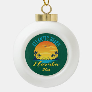 Atlantic Beach Florida Palm Trees Sunset Keramische Bal Ornament