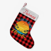 Atlantic Beach Florida Retro Sunset Kleine Kerstsok (Voorkant (Hangend))