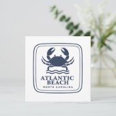 Atlantic Beach North Carolina Blauwe Krab Kaart (Staand voorkant)