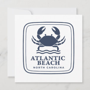Atlantic Beach North Carolina Blauwe Krab Kaart