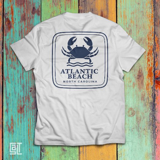 Atlantic Beach North Carolina Blauwe Krab T-shirt