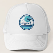 Atlantic Beach North Carolina Palm Tree Vogels Trucker Pet (Voorkant)