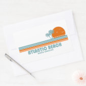 Atlantic Beach North Carolina Sun Palm Trees Rechthoekige Sticker (Envelop)
