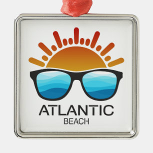 Atlantic Beach North Carolina Zonnebril Metalen Ornament