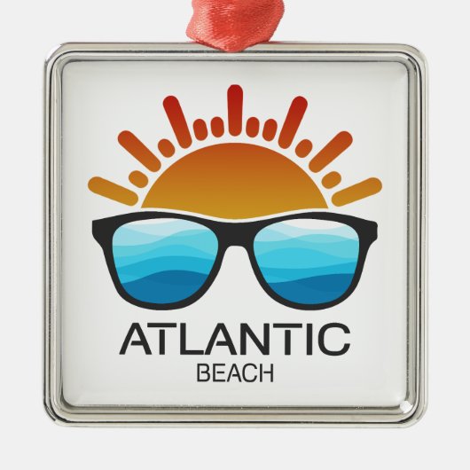 Atlantic Beach North Carolina Zonnebril Metalen Ornament (Voorkant)