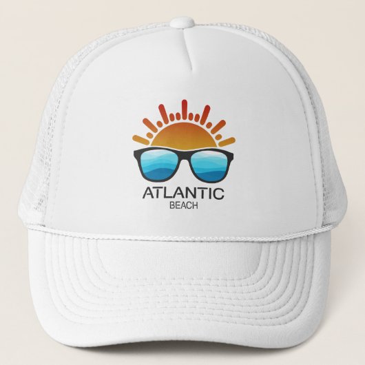 Atlantic Beach North Carolina Zonnebrillen Trucker Pet (Voorkant)
