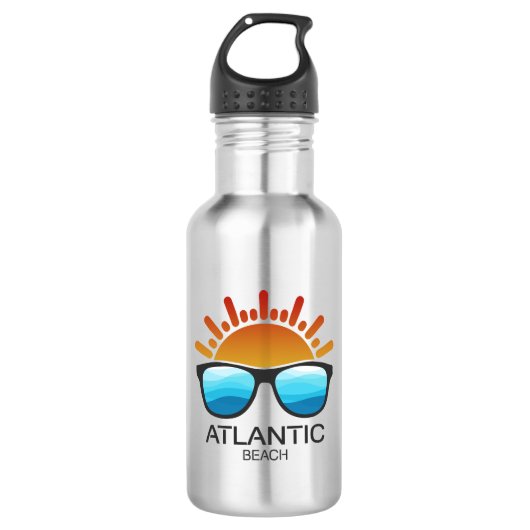 Atlantic Beach North Carolina Zonnebrillen Waterfles (Voorkant)