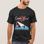 Atlantic Cape Cod Massachusetts vuurtoren walvis W T-shirt (Voorkant)