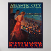 Atlantic City Balcony Uitzicht 1935 Poster (Voorkant)