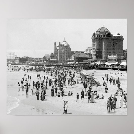 Atlantic City Beach, 1910.  zomerfoto Poster (Voorkant)