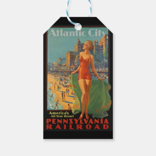 Atlantic City Beach Beauty  Artwork Cadeaulabel (Voorkant)