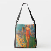 Atlantic City Beach Beauty  Artwork Crossbody Tas (Achterkant)