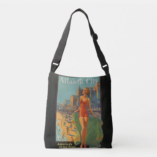 Atlantic City Beach Beauty  Artwork Crossbody Tas (Voorkant)