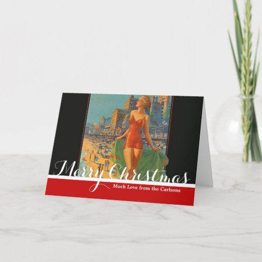 Atlantic City Beach Beauty  Artwork Feestdagen Kaart (Voorkant)