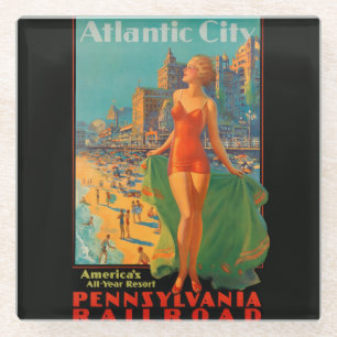 Atlantic City Beach Beauty  Artwork Glazen Onderzetter