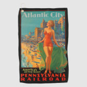 Atlantic City Beach Beauty  Artwork Golfhanddoek (Voorkant)