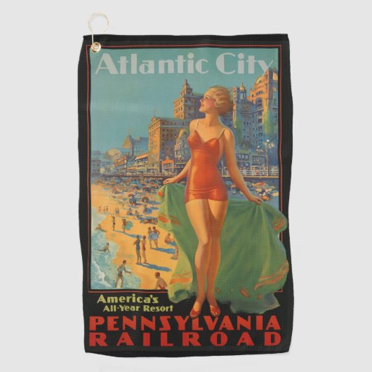 Atlantic City Beach Beauty  Artwork Golfhanddoek (Voorkant)