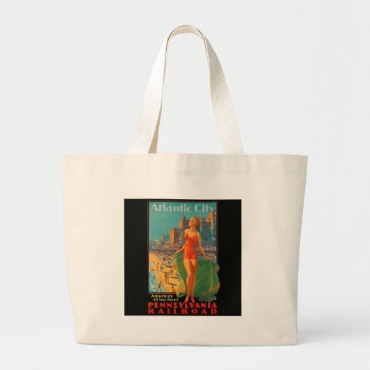 Atlantic City Beach Beauty  Artwork Grote Tote Bag (Voorkant)