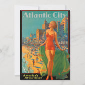 Atlantic City Beach Beauty  Artwork Kaart (Achterkant)