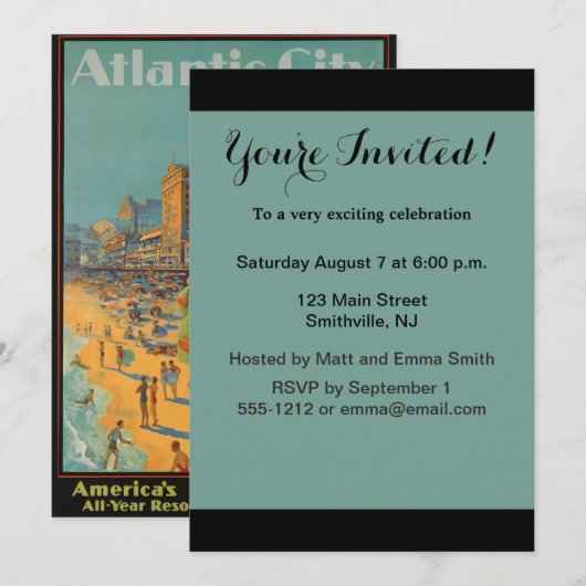 Atlantic City Beach Beauty  Artwork Kaart (Voorkant / Achterkant)