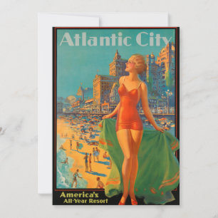 Atlantic City Beach Beauty  Artwork Kaart