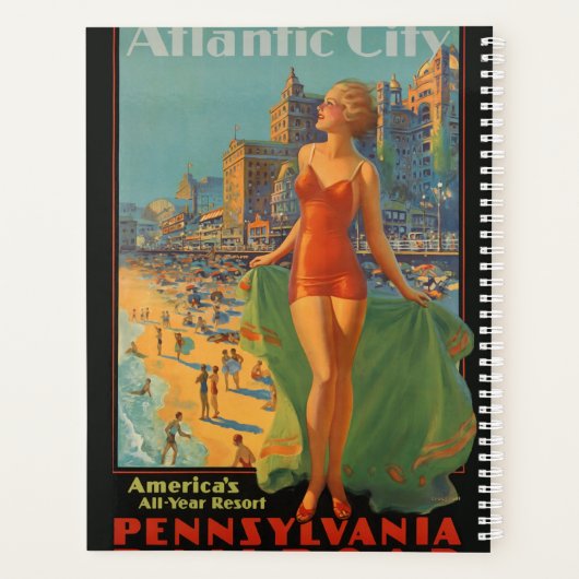 Atlantic City Beach Beauty Artwork Planner (Achterkant)
