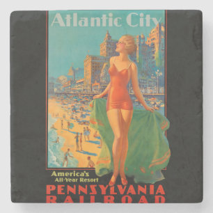 Atlantic City Beach Beauty  Artwork Stenen Onderzetter
