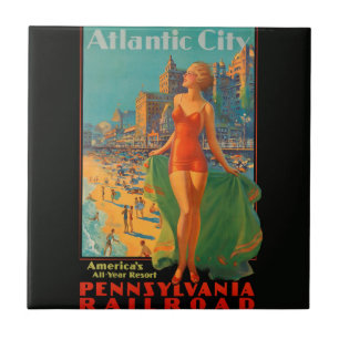 Atlantic City Beach Beauty  Artwork Tegeltje