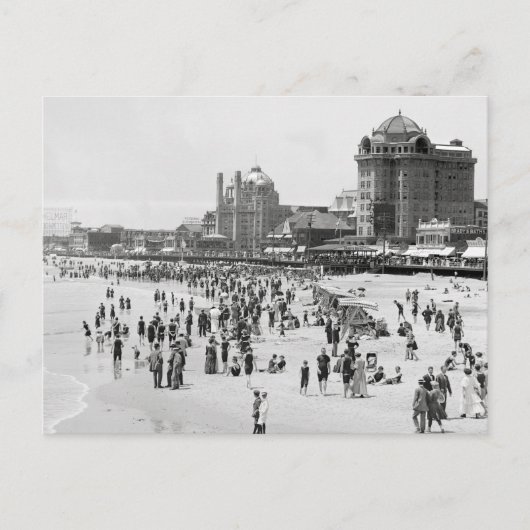 Atlantic City Beach & Boardwalk, 1910 Briefkaart (Voorkant)