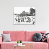 Atlantic City Beach & Boardwalk, 1910 Canvas Afdruk (Insitu (Woonkamer))