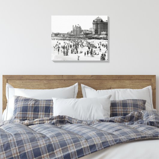 Atlantic City Beach & Boardwalk, 1910 Canvas Afdruk (Insitu (Slaapkamer))