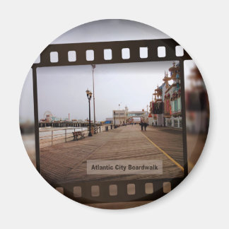 Atlantic City Beach Boardwalk on Film Magneet
