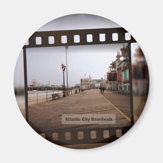 Atlantic City Beach Boardwalk on Film Magneet (Voorkant)