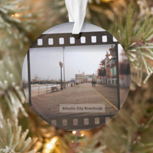 Atlantic City Beach Boardwalk on Film Ornament
