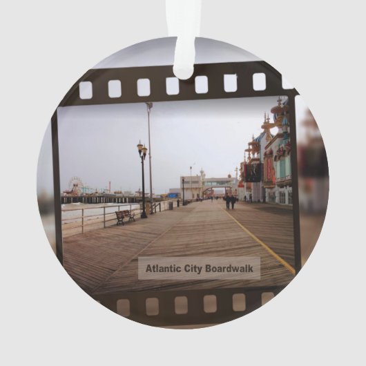 Atlantic City Beach Boardwalk on Film Ornament (achterkant)